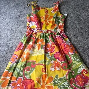 🌺 David Meister Tropical Floral Silk Dress | Size 4 | Colorful Summer Dress